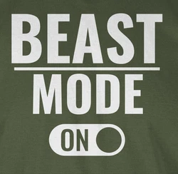 Shirtracer T-Shirt Beast Mode ON Fitness & Workout Beige/Dunkelgrün/Grün