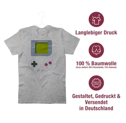 Shirtracer T-Shirt Gameboy Nerds Karneval & Fasching Grau/Hellgrau/Dunkelgrau
