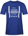 Shirtracer T-Shirt Meine Lederhose ist in der Wäsche Rauten Mode für Oktoberfest Herren Hellblau/Blau/Lila/Dunkelblau/Braun