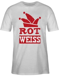 Shirtracer T-Shirt Rot Weiss Köln Karneval Fasching Rot/Wei\u00df