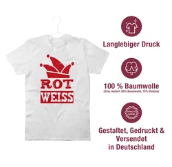 Shirtracer T-Shirt Rot Weiss Köln Karneval Fasching Rot/Wei\u00df
