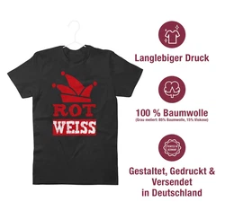 Shirtracer T-Shirt Rot Weiss Köln Karneval Fasching Rot/Weiss