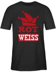 Shirtracer T-Shirt Rot Weiss Köln Karneval Fasching Rot/Weiss