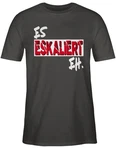 Shirtracer T-Shirt Es eskaliert eh Festival Schwarz/Dunkelgrau/Rot/Hellgrau