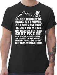 Shirtracer T-Shirt 300 Kilometer mit dem Rad Fahrrad Bekleidung Radsport Braun/Schwarz/Lila/Grau