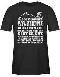 Shirtracer T-Shirt 300 Kilometer mit dem Rad Fahrrad Bekleidung Radsport Braun/Schwarz/Lila/Grau