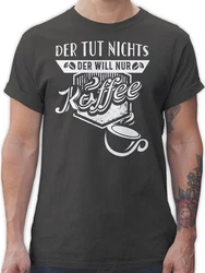 Shirtracer T-Shirt Der tut nichts Der will nur Kaffee Lila/Braun/Türkis/Dunkelbraun