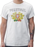 Shirtracer T-Shirt Portugal Wappen WM 2024 Creme/Weiß/Grau/Rot/Grün
