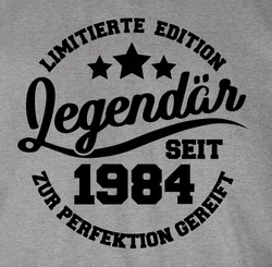 Shirtracer T-Shirt Legendr seit 1984 40. Geburtstag Grau/Hellgrau/Dunkelgrau