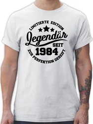 Shirtracer T-Shirt Legendr seit 1984 40. Geburtstag Grau/Weiß/Creme/Gelb