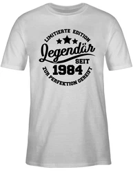 Shirtracer T-Shirt Legendr seit 1984 40. Geburtstag Grau/Weiß/Creme/Gelb