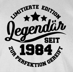Shirtracer T-Shirt Legendr seit 1984 40. Geburtstag Grau/Weiß/Creme/Gelb