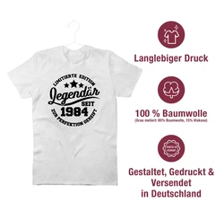 Shirtracer T-Shirt Legendr seit 1984 40. Geburtstag Grau/Weiß/Creme/Gelb