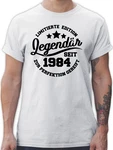 Shirtracer T-Shirt Legendr seit 1984 40. Geburtstag Grau/Weiß/Creme/Gelb