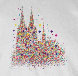 Shirtracer T-Shirt Klner Dom Konfetti Silber/Mischfarben