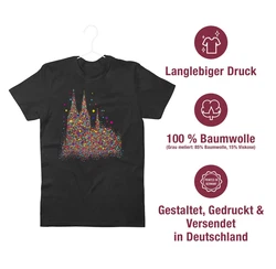 Shirtracer T-Shirt Klner Dom Konfetti Silber/Mischfarben/Schwarz/Rot