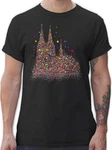 Shirtracer T-Shirt Klner Dom Konfetti Silber/Mischfarben/Schwarz/Rot