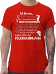 Shirtracer T-Shirt Ich bin ein Feuerwehrmann! Rot/Dunkelrot/Braun/Grau