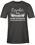 Shirtracer T-Shirt Erzieher weil Superheld keine offizielle Berufsbezeichnung ist Creme/Dunkelgrau/Grau/Braun