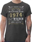 Shirtracer T-Shirt Mitglied im Club der alten Wilden 1974 Dunkelgrün/Creme/Grau/Gold/Blau