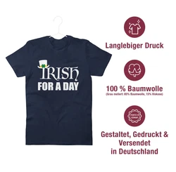 Shirtracer T-Shirt Irish for a day St. Patricks Day Blau