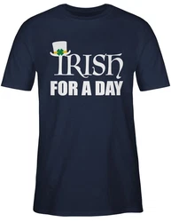Shirtracer T-Shirt Irish for a day St. Patricks Day Blau