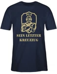 Shirtracer T-Shirt Sein letzter Kreuzzug JGA Herren Dunkelblau/Lila/Blau/Braun