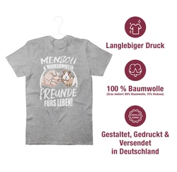 Shirtracer T-Shirt Mensch & Meerschwein Freunde fürs Leben Tiere Zubehör Braun