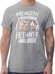Shirtracer T-Shirt Mensch & Meerschwein Freunde fürs Leben Tiere Zubehör Braun