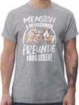 Shirtracer T-Shirt Mensch & Meerschwein Freunde fürs Leben Tiere Zubehör Braun