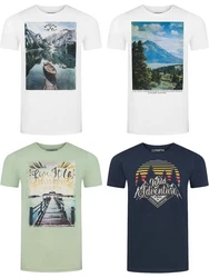 riverso T-Shirt Herren RIVLukas Regular Fit Mischfarben/Türkis/Weiß/Blau/Hellblau