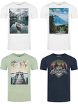 riverso T-Shirt Herren RIVLukas Regular Fit Mischfarben/Türkis/Weiß/Blau/Hellblau