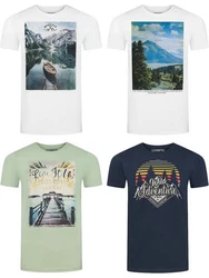 riverso T-Shirt Herren RIVLukas Regular Fit Mischfarben/Türkis/Weiß/Blau/Hellblau