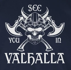 Shirtracer T-Shirt See you in Valhalla Wikinger & Walhalla Herren Blau/Dunkelblau