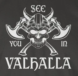 Shirtracer T-Shirt See you in Valhalla Wikinger & Walhalla Herren Grün/Creme