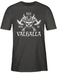 Shirtracer T-Shirt See you in Valhalla Wikinger & Walhalla Herren Grün/Creme