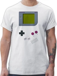 Shirtracer T-Shirt Gameboy Nerds Karneval & Fasching Weiß/Creme/Grau/Grün/Silber