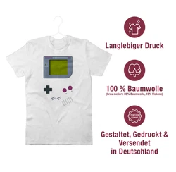 Shirtracer T-Shirt Gameboy Nerds Karneval & Fasching Weiß/Creme/Grau/Grün/Silber