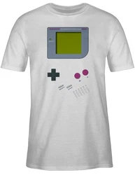 Shirtracer T-Shirt Gameboy Nerds Karneval & Fasching Weiß/Creme/Grau/Grün/Silber