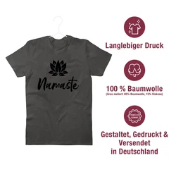 Shirtracer T-Shirt Namaste mit Lotusblüte Yoga und Wellness Geschenk schwarz