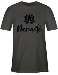 Shirtracer T-Shirt Namaste mit Lotusblüte Yoga und Wellness Geschenk schwarz