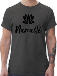 Shirtracer T-Shirt Namaste mit Lotusblüte Yoga und Wellness Geschenk schwarz