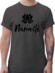 Shirtracer T-Shirt Namaste mit Lotusblüte Yoga und Wellness Geschenk schwarz
