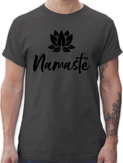 Shirtracer T-Shirt Namaste mit Lotusblüte Yoga und Wellness Geschenk schwarz Shirtracer T-Shirt Namaste mit Lotusblüte Yoga und Wellness Geschenk schwarz