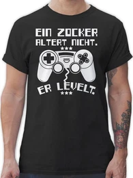 T-Shirt Ein Zocker altert nicht - er levelt wei Nerd Geschenke
