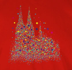 Shirtracer T-Shirt Klner Dom Konfetti Rot/Silber