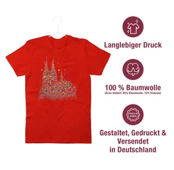 Shirtracer T-Shirt Klner Dom Konfetti Rot/Silber