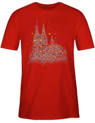 Shirtracer T-Shirt Klner Dom Konfetti Rot/Silber
