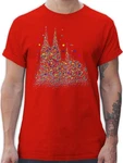 Shirtracer T-Shirt Klner Dom Konfetti Rot/Silber