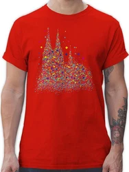 Shirtracer T-Shirt Klner Dom Konfetti Rot/Silber